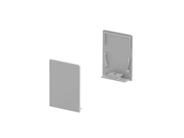 ENDKAPPEN, für GRAZIA 20 Aufbauprofil standard, 2 Stück, hohe Ausführung, aluminium