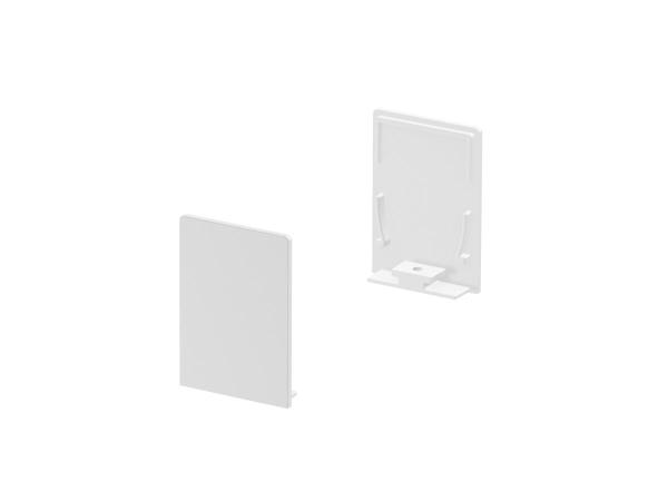 ENDKAPPEN, für GRAZIA 20 Aufbauprofil standard, 2 Stück, hohe Ausführung, weiß