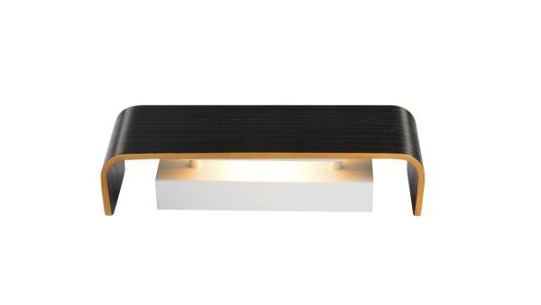 MANA, Leuchtenschirm, Holz, grau/braun, L/H/T 29/9,5/7 cm