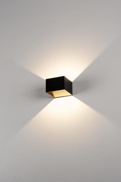 LOGS IN, Wandleuchte, LED, 2000 K-3000 K Dim to Warm, schwarz/messing