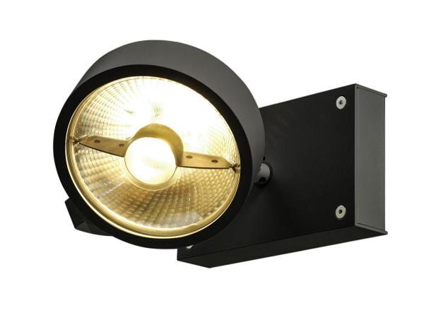 KALU, Wand- und Deckenleuchte, QPAR111, einflammig, schwarz, max. 75 W