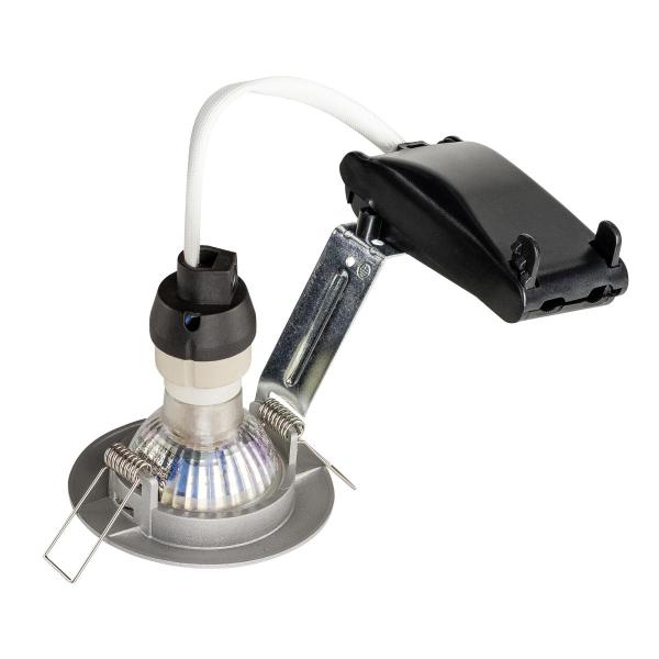 PIKA, Deckeneinbauleuchte, QPAR51, starr, silbergrau, max. 50 W