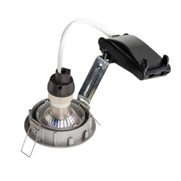 PIKA, Deckeneinbauleuchte, QPAR51, schwenkbar, silbergrau, max. 50 W