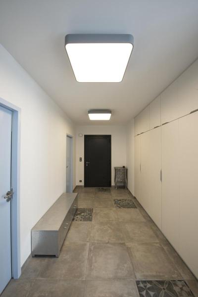 MEDO 60, Deckenleuchte, LED, 3000 K, eckig, silbergrau, 1-10V