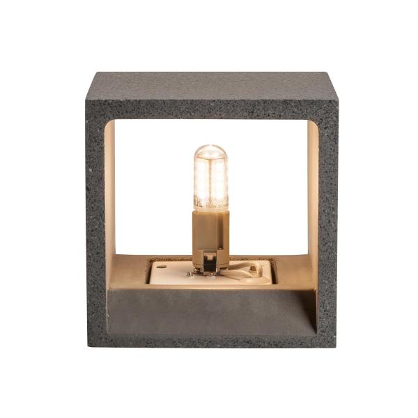 SOLID CUBE, Wandleuchte, QT14, schwarzer Sandstein, max. 25 W