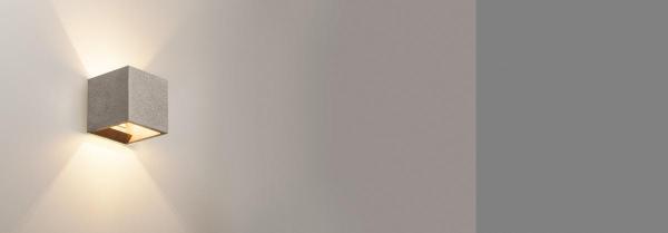 SOLID CUBE, Wandleuchte, QT14, schwarzer Sandstein, max. 25 W