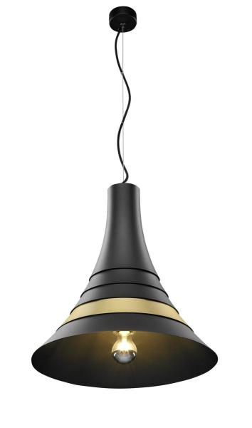 BATO 45, Indoor Pendelleuchte, schwarz/messing, E27, max. 60 W