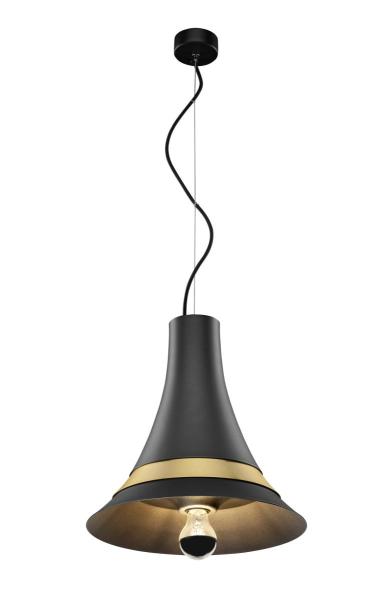 BATO 35, Indoor Pendelleuchte, schwarz/messing, E27, max. 60 W