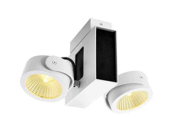 TEC KALU, LED Indoor Wand- und Deckenaufbauleuchte, double weiß/schwarz 60° 3000 K