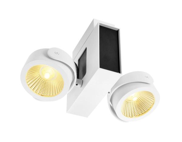 TEC KALU, LED Indoor Wand- und Deckenaufbauleuchte, double weiß/schwarz 24° 3000 K