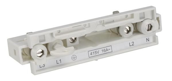 MITTELEINSPEISER, für EUTRAC Hochvolt 3Phasen-Aufbauschiene, weiß