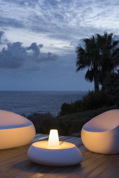 KIROCONE, Outdoor Tischleuchte, E27, IP44, weiss, max. 60 W