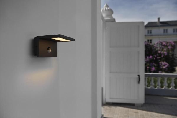 ANGOLUX SENSOR WL, LED Outdoor Wandaufbauleuchte, IP44, anthrazit, 3000 K