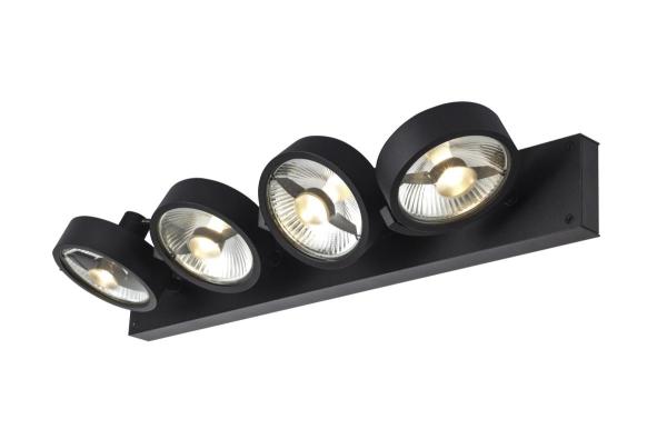KALU, Indoor Wand- und Deckenaufbauleuchte, quad, QPAR111, schwarz, 4x75 W