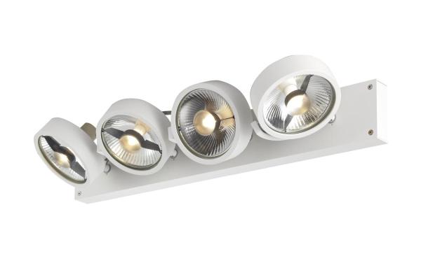 KALU, Indoor Wand- und Deckenaufbauleuchte, quad, QPAR111, weiß, 4x75 W