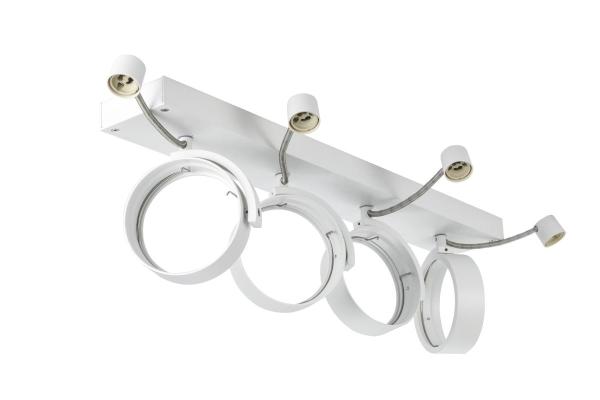 KALU, Indoor Wand- und Deckenaufbauleuchte, quad, QPAR111, weiß, 4x75 W