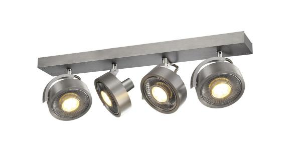 KALU, Indoor Wand- und Deckenaufbauleuchte, quad, QPAR111 alu gebürstet 4x75 W