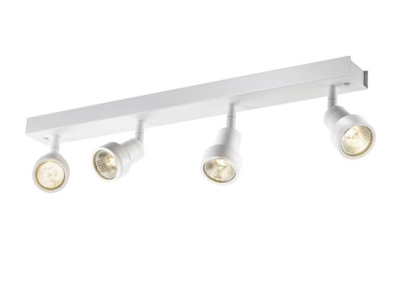 PURI, Indoor Wand- und Deckenaufbauleuchte, quad, QPAR51, weiß, 4x50 W