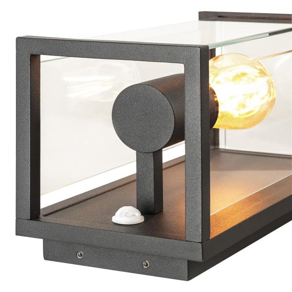 QUADRULO SENSOR, E27 Outdoor Wandaufbauleuchte anthrazit inklusive Sensor