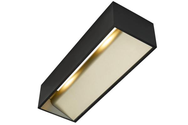 LOGS IN L Indoor LED Wandaufbauleuchte schwarz/messing 3000 K TRIAC dimmbar