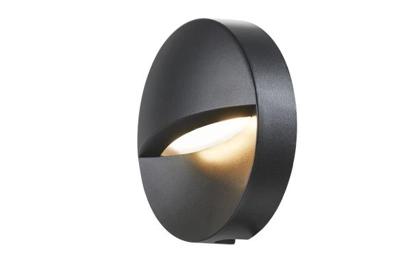 DOWNUNDER OUT, round WL Outdoor LED Wandaufbauleuchte, anthrazit, 3000 K