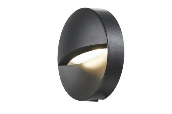 DOWNUNDER OUT, round WL Outdoor LED Wandaufbauleuchte, anthrazit, 3000 K