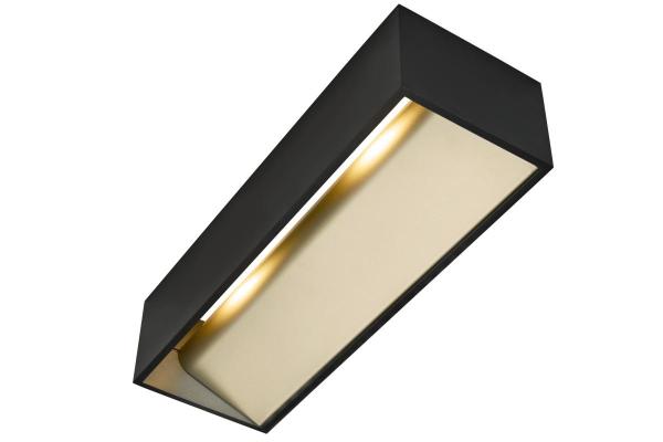 LOGS IN L, Indoor LED Wandaufbauleuchte, schwarz/gold, 2000-3000 K, DIM-TO-WARM