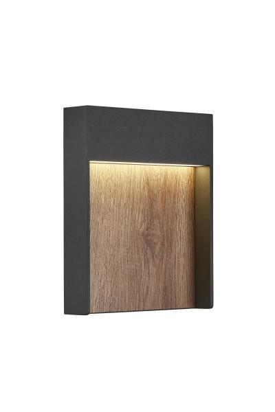 FLATT, Outdoor LED Wandaufbauleuchte, 3000/4000 K, IP65, anthrazit/braun