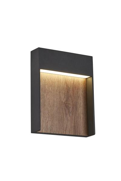 FLATT, Outdoor LED Wandaufbauleuchte, 3000/4000 K, IP65, anthrazit/braun