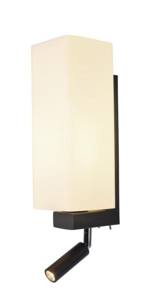 QUADRASS SPOT, Indoor Wandaufbauleuchte mit LED Spot und E27 Fassung, schwarz