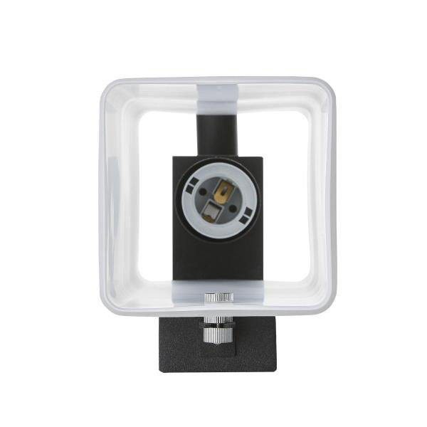 QUADRASS SPOT, Indoor Wandaufbauleuchte mit LED Spot und E27 Fassung, schwarz