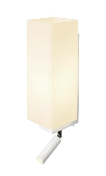 QUADRASS SPOT, Indoor Wandaufbauleuchte mit LED Spot und E27 Fassung, weiß