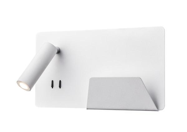 SOMNILA SPOT, Indoor LED Wandaufbauleuchte 3000 K weiß Version rechts inkl. USB Anschluss