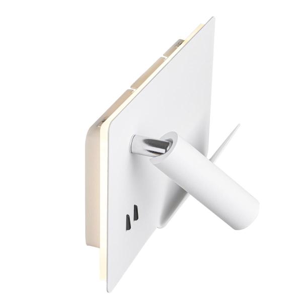 SOMNILA SPOT, Indoor LED Wandaufbauleuchte 3000 K weiß Version rechts inkl. USB Anschluss