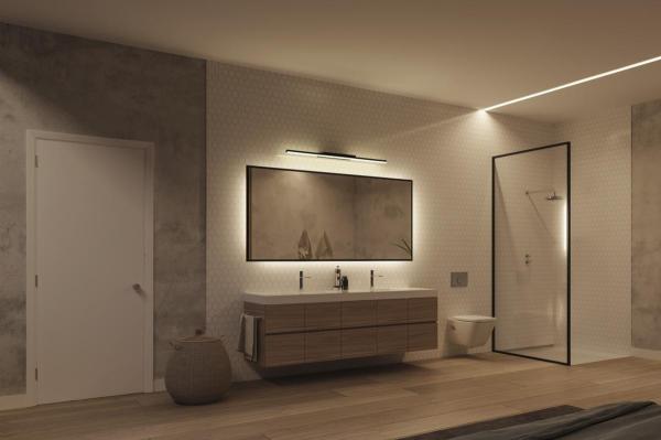 GLENOS® 60, Indoor LED Spiegelleuchte schwarz CCT switch 3000/4000 K