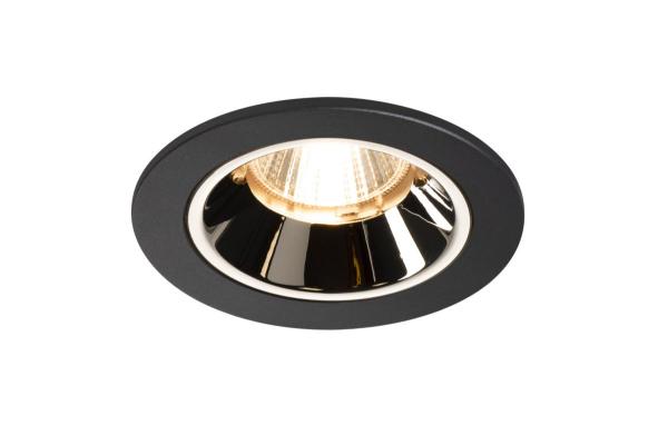 NUMINOS® DL S, Indoor LED Deckeneinbauleuchte schwarz/chrom 2700 K 40° inkl. Blattfedern