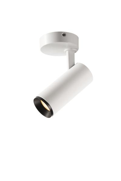 NUMINOS® S CW, PHASE, Deckenaufbauleuchte, 2700 K, 8 Watt, Phasenabschnitt, 60°, matt weiß / matt schwarz