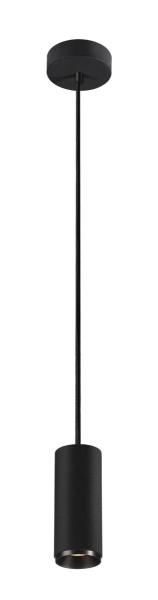 NUMINOS® S PD, PHASE, Pendelleuchte, Pendellänge 250 cm, 4000 K, 8 Watt, 60°, Phasenabschnitt, matt schwarz