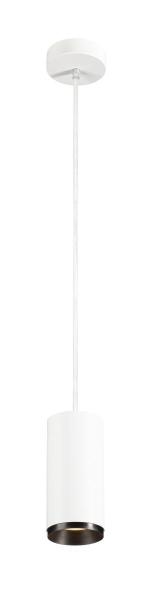 NUMINOS® M PD, PHASE, Pendelleuchte, Pendellänge 250 cm, 3000 K, 14 Watt, 60°, Phasenabschnitt, matt weiß / matt schwarz