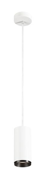 NUMINOS® M PD, PHASE, Pendelleuchte, Pendellänge 250 cm, 4000 K, 14 Watt, 24°, Phasenabschnitt, matt weiß / matt schwarz