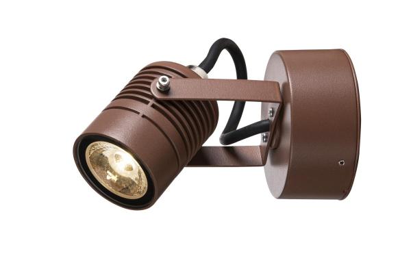 LED SPOT, Outdoor LED Wandaufbauleuchte rost 3000 K