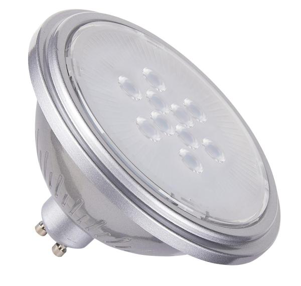 QPAR111 GU10, LED Leuchtmittel silber 7 W 3000 K CRI 90 40°