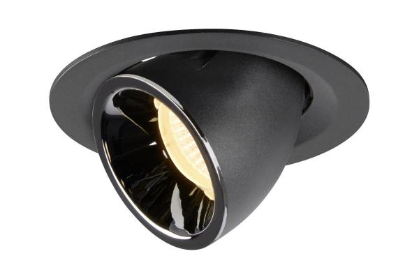 NUMINOS GIMBLE M, Deckeneinbauleuchte schwarz / chrom 3000 K 55°