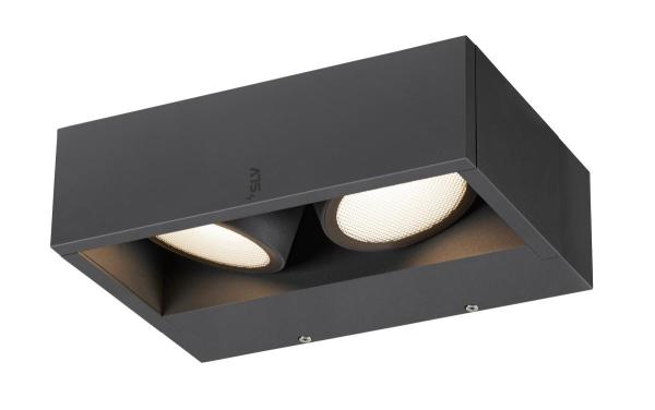ESKINA FRAME WL double, Wandaufbauleuchte anthrazit 27 W 2200/2400 lm 3000/4000 K CRI 80 95°