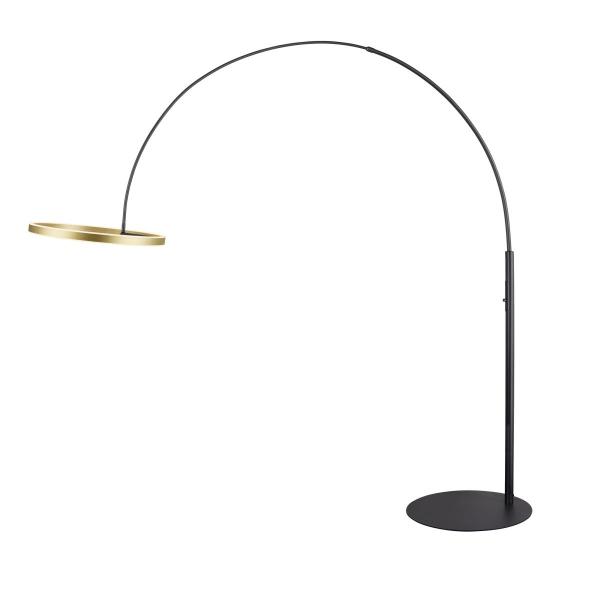 ONE BOW FL, Stehleuchte schwarz/messing 20 W 1200/1200 lm 2700/3000 K CRI 90 140°