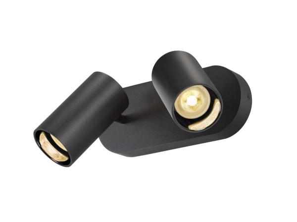 ASTO TUBE, Deckenaufbauleuchte, zylindrisch, max. 2x10 W, schwarz