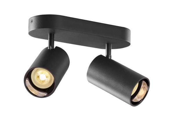 ASTO TUBE, Deckenaufbauleuchte, zylindrisch, max. 2x10 W, schwarz