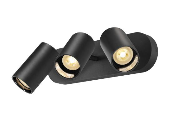 ASTO TUBE, Deckenaufbauleuchte, zylindrisch, max. 3x10 W, schwarz