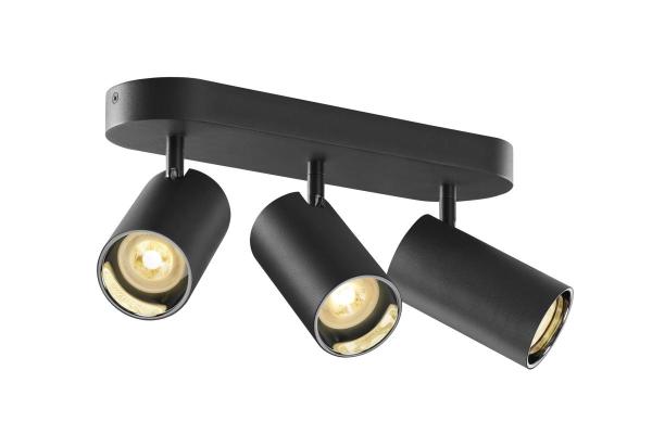 ASTO TUBE, Deckenaufbauleuchte, zylindrisch, max. 3x10 W, schwarz