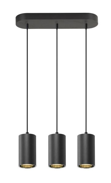 ASTO TUBE, Pendelleuchte, GU10, Pendellänge 250 cm, max. 3x10 W, schwarz